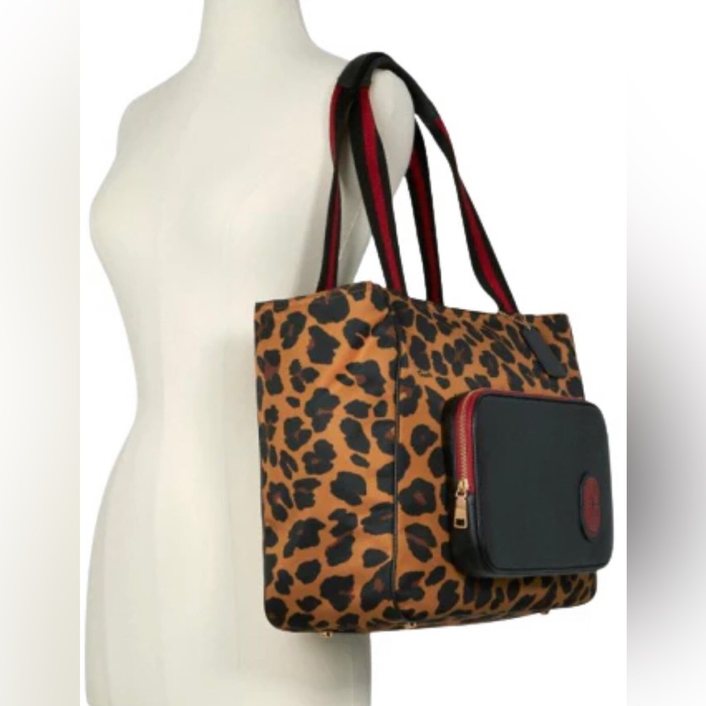 Coach - Leopard Print Tote Bag with Black Accents